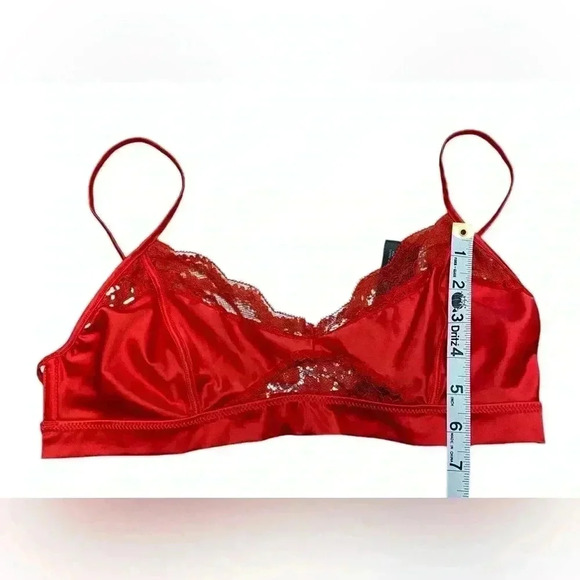 NWOT, ZARA, Satin Bralette With  Lace, Large, Red 🫦 - Picture 8 of 9